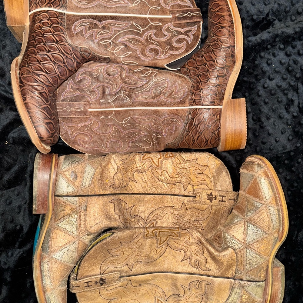 Brown and Tan Western Cowboy Boots